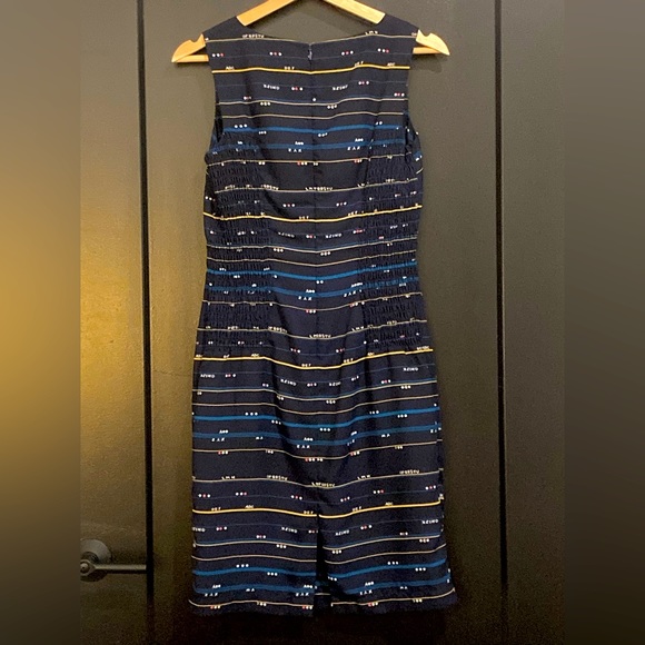 Vintage sz 4 (UK 8) Alphabet dress in navy/multi; lined, back-zip - Picture 2 of 3